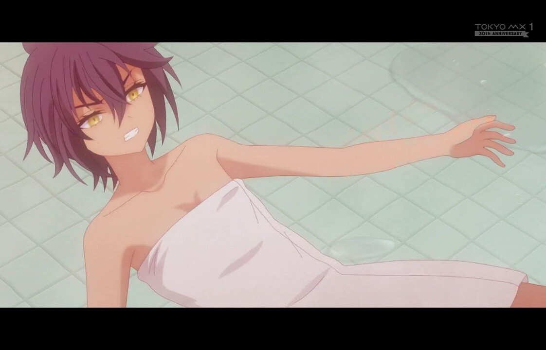 アニメ『死亡遊戯で飯を食う。』6話で女の子たちがお風呂でバスタオル姿でデスゲーム！