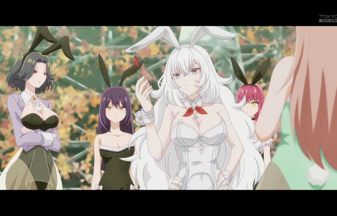 アニメ『死亡遊戯で飯を食う。』7話と8話でエロいバスタオル姿とバニー姿のデスゲーム！