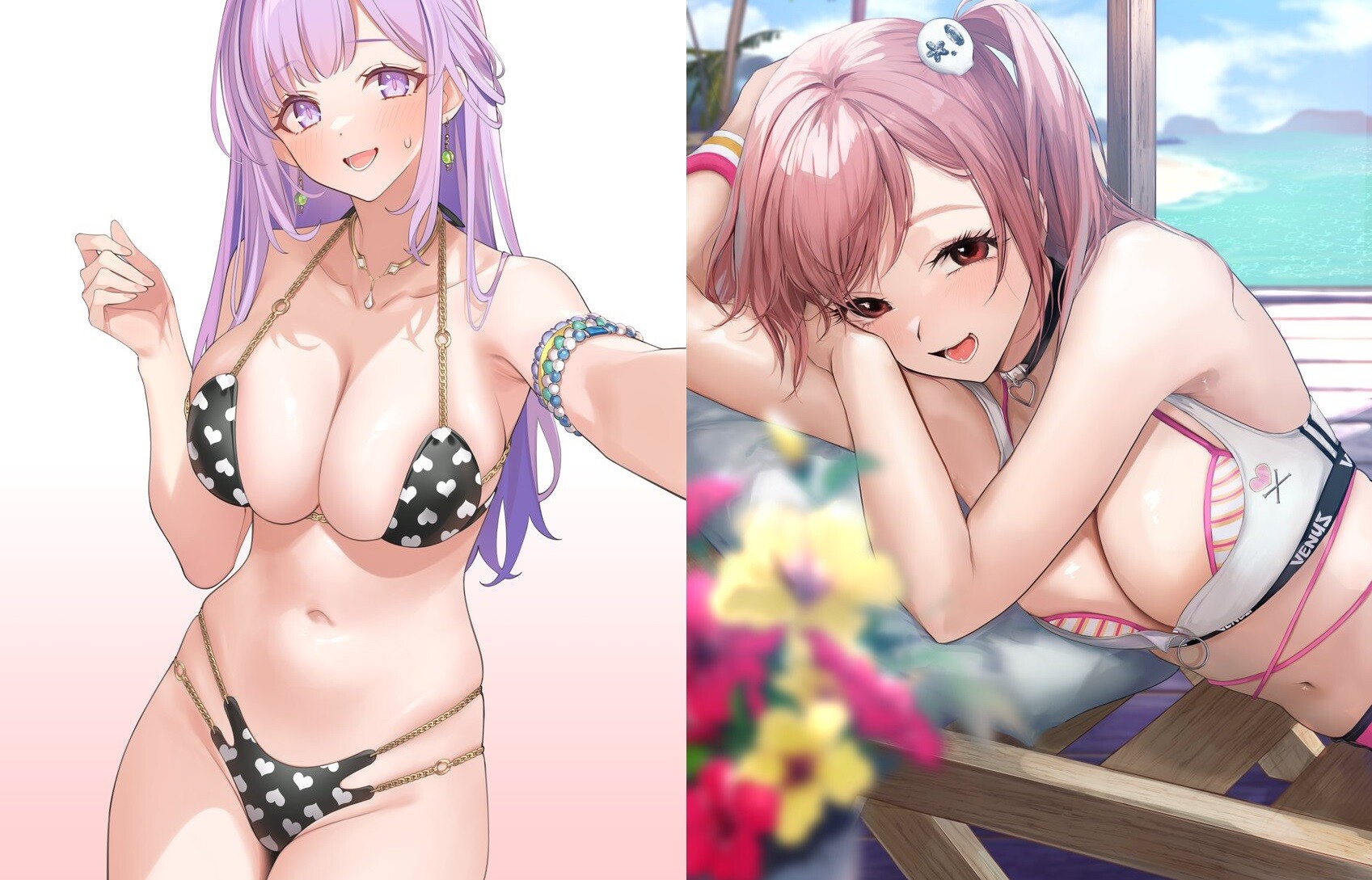 『ヴィーナスバケーションプリズム-DOAX-』発売記念イラストで女の子のエロい水着イラスト