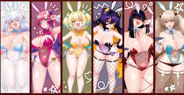 『ボンバーガール』女の子たちのドスケベすぎるムチムチサキュバスバニー衣装のエログッズ！