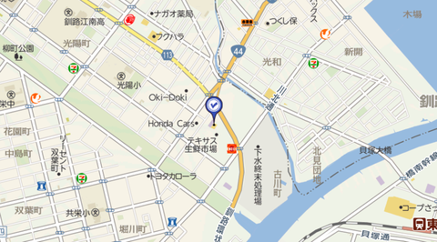 東京書店釧路入江店 地図2