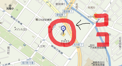 東京書店釧路入江店 地図