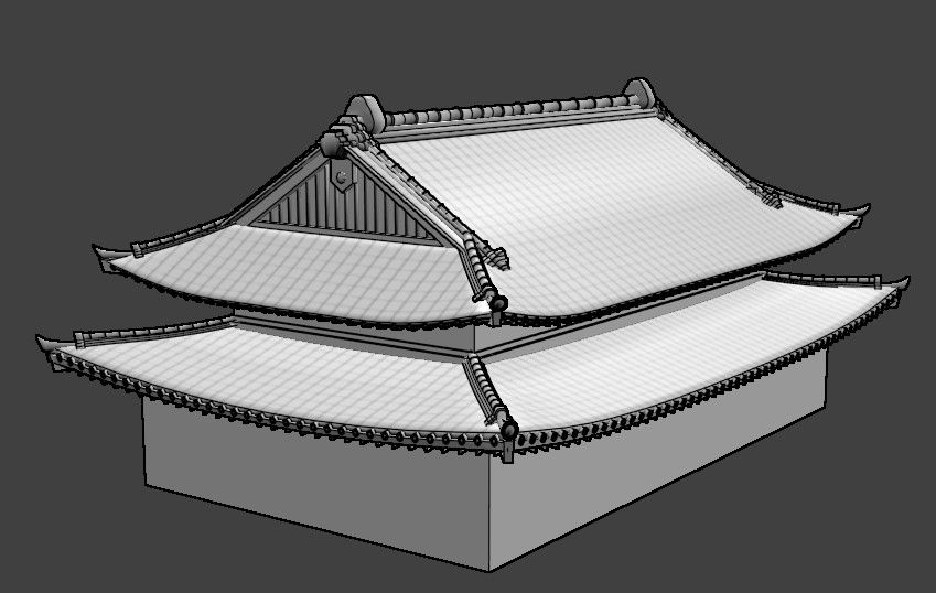 瓦屋根を作る 初心者のblender日記 瓦屋根を作る 初心者のblender日記