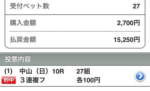 有馬記念15250円