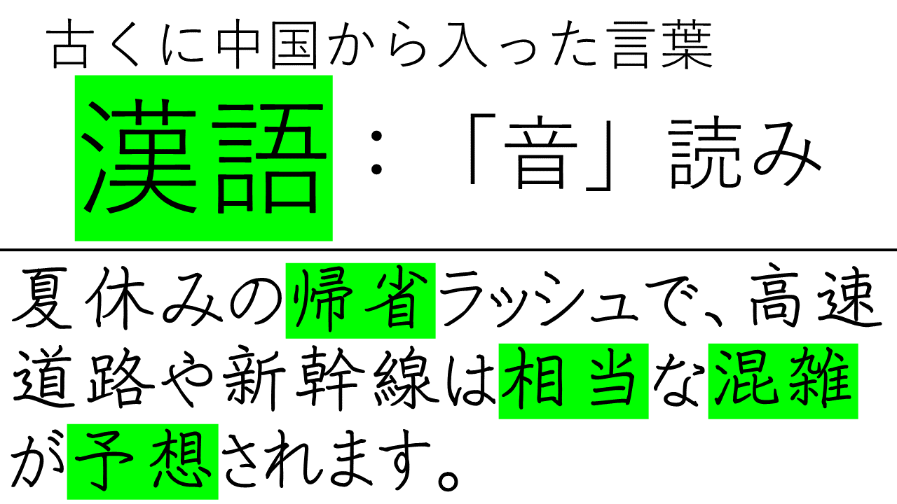 漢語 と 和 語 の 組み合わせ