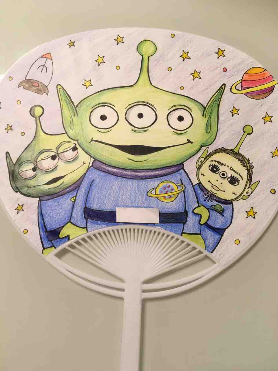 プリキュア ツムツムとグリーンメンのうちわ 完成 まゆた ワーママ奮闘日記