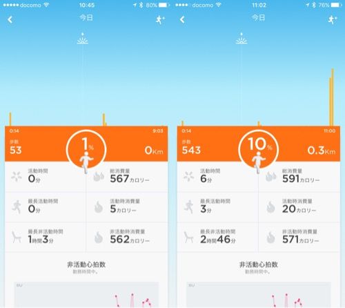 踏み台昇降運動の計測結果