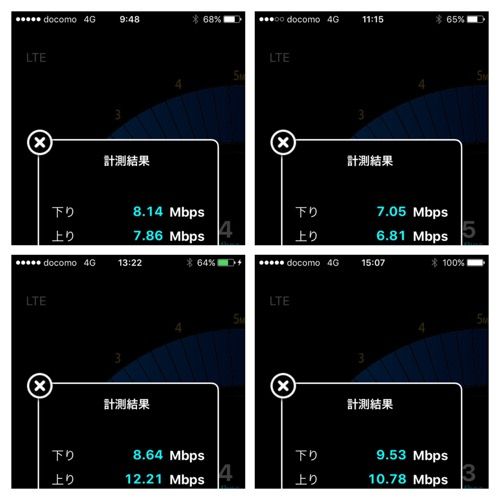 b-mobile速度チェックスクショ夜間
