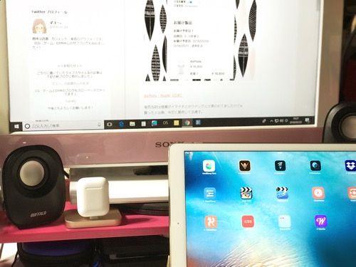 iPhone充電スタンドAirPods乗せた写真3