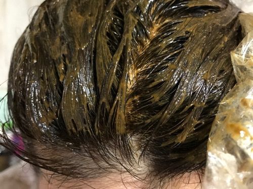 ヘナ塗った写真