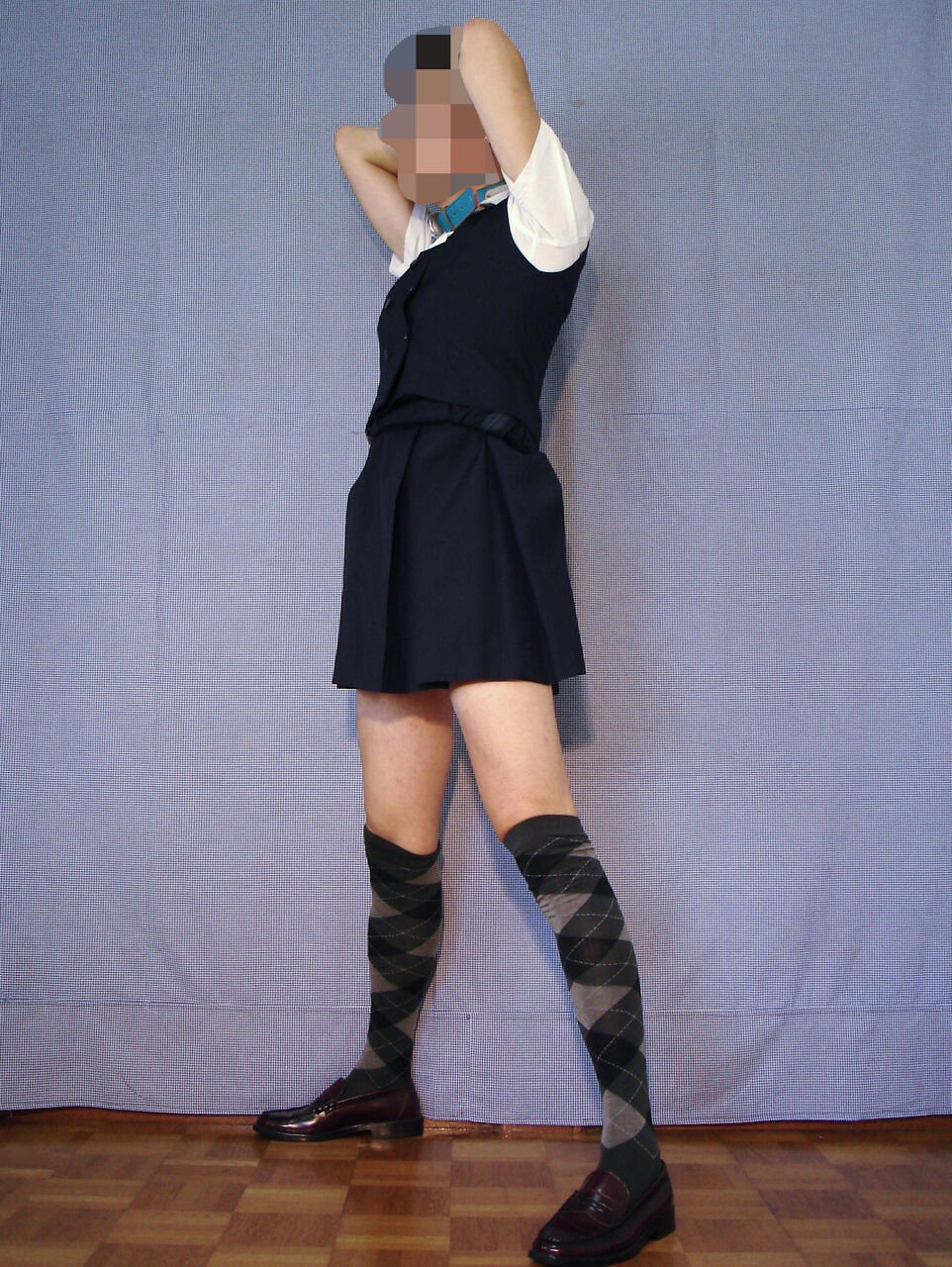 制服 パンチラ M字 JK制服コスプレ調教3（パンチラ） : 女装マゾ奴隷調教記録