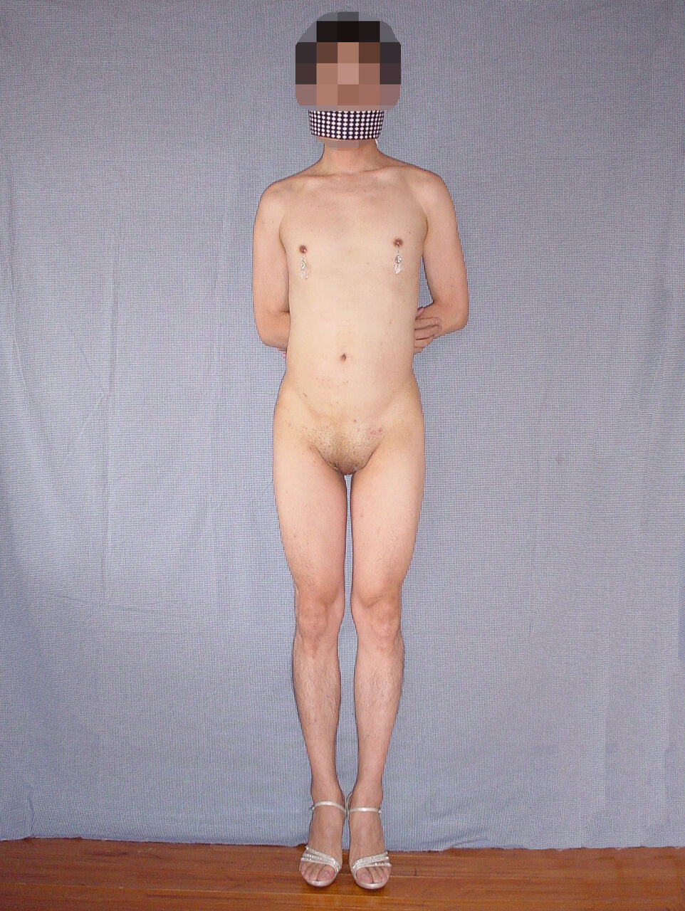 パイパンストリップ パイパンマゾ奴隷調教１（猿轡） : 女装マゾ奴隷調教記録