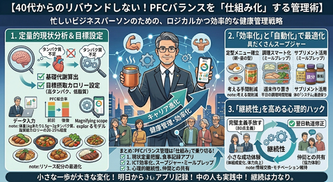 【40代からのリバウンドしない！PFCバランスを「仕組み化」する管理術】
