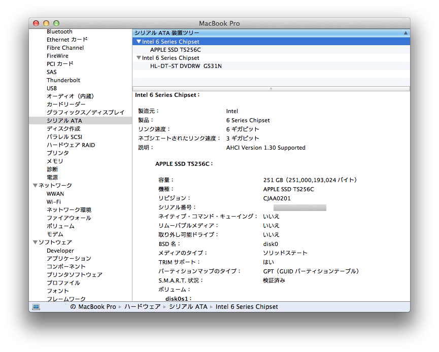 MacBook Pro（13-inch, Late 2011, デュアルコア Intel Core i7 2.8GHz