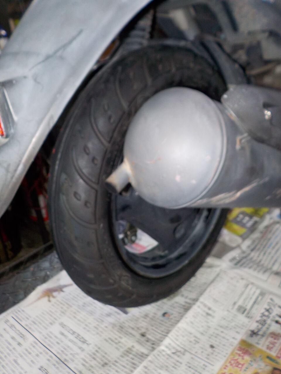 レッツ4 FI 4スト CA45A プラグ・Vベルト・後タイヤ新品 Eオイル交換済