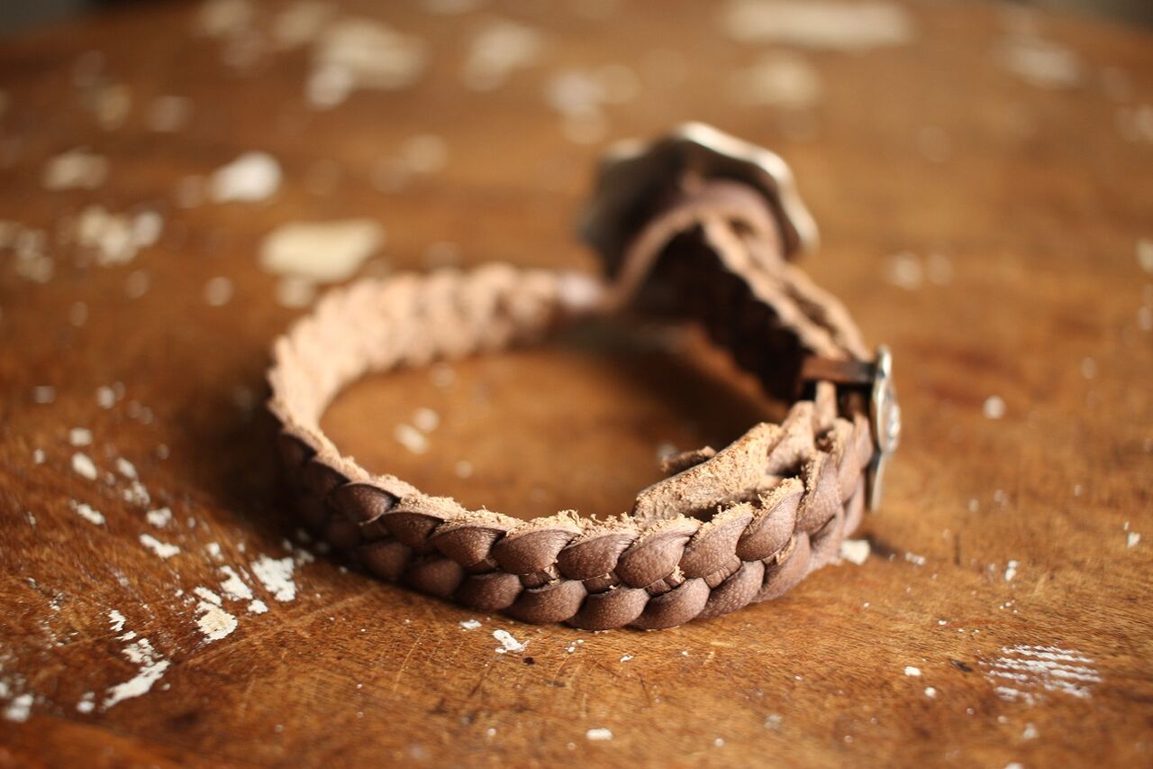 バーンストーマーズ　ブレスレット BARNSTORMERS / Mid 1960s Cowhide Braided Bracelet,Sterling
