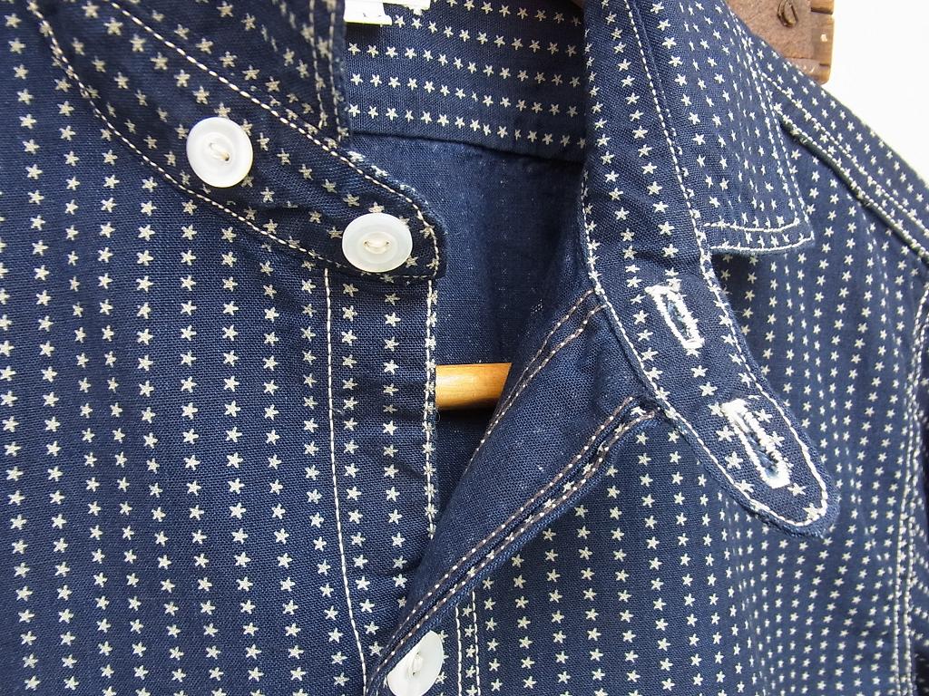 RRL INDIGO STAR PATTERN SHIRT チンストラップ