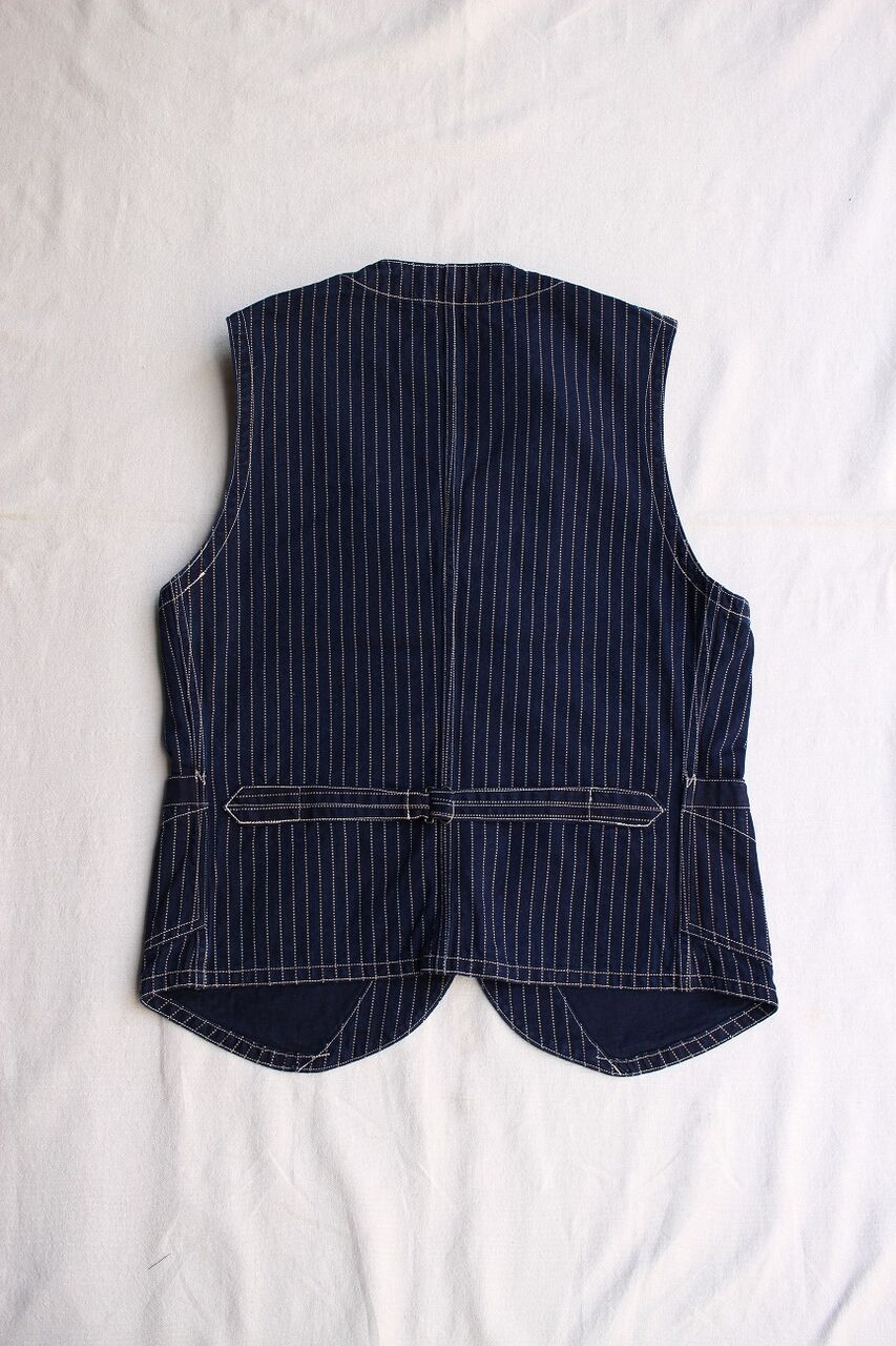 FREEWHEELERS / CONDUCTOR VEST (INDIGO WABASH STRIPE) : McFly