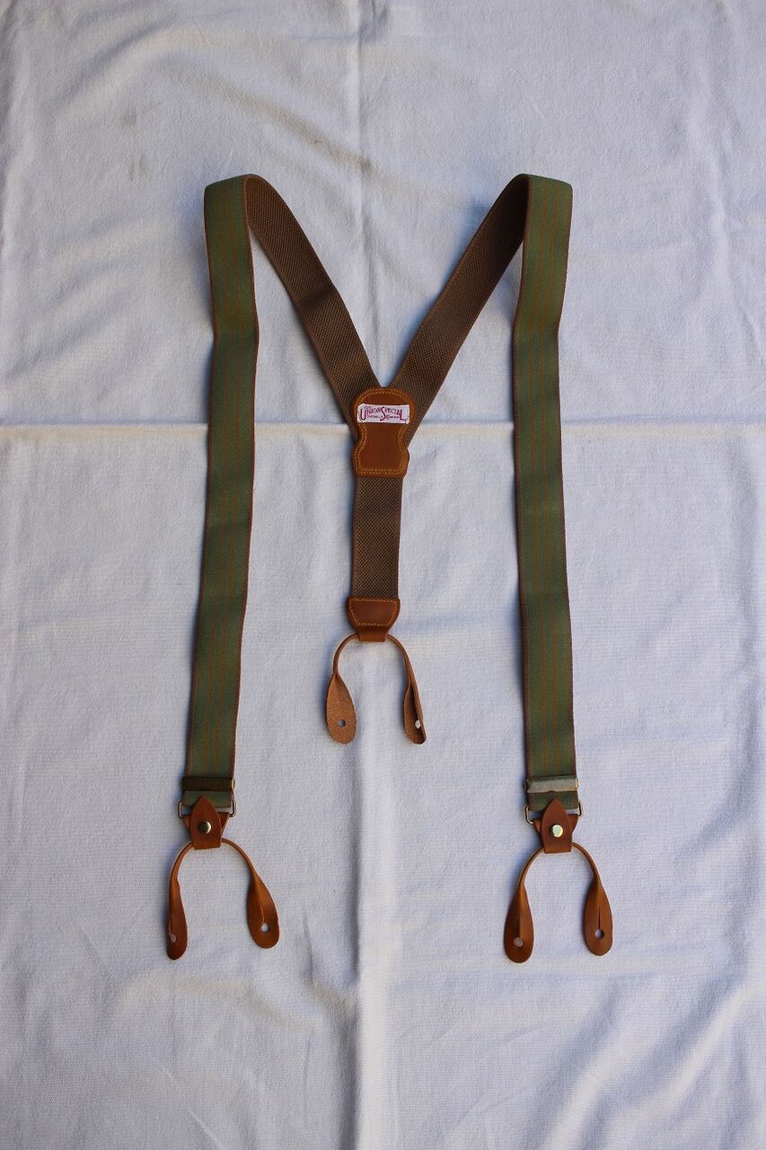FREEWHEELERS / HEAVY STRONGHOLD SUSPENDERS (EVERGREEN × MUSTARD