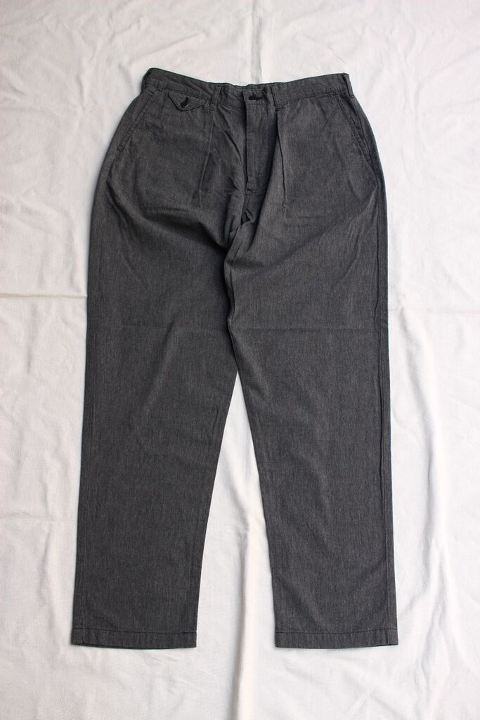 パンツ WORKERS Summer Trousers Black Chambray High Back Black Chambray Work Trousers – Dry Bones Online Shop