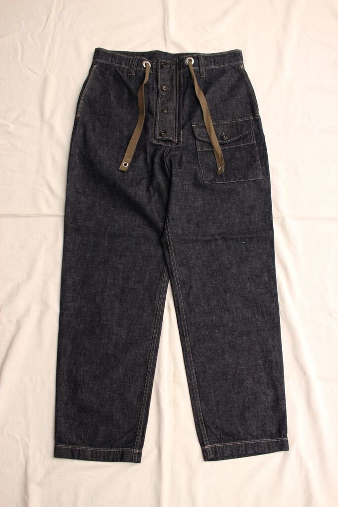 COLIMBO / CAVALIER ROYAL NAVY SMOCK PANTS (10.5oz GREEN DENIM,10.8