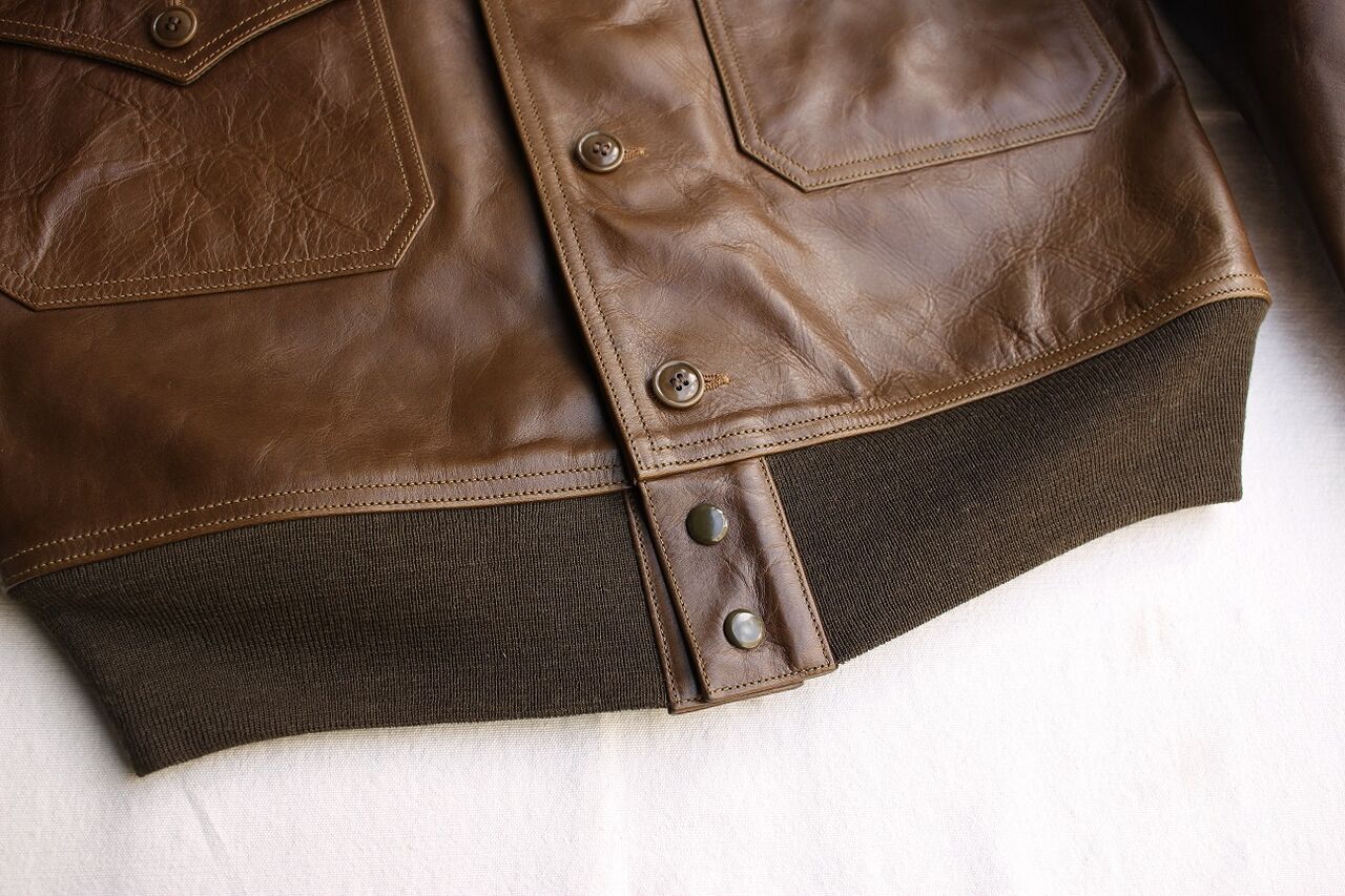 激渋 FREEWHEELERS 37j1 オリーブ レザージャケット FREEWHEELERS