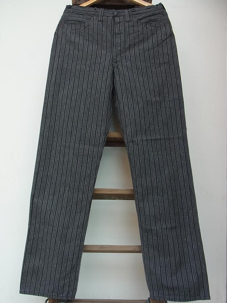 フリーホイーラーズ BRAKEMAN OVERALLS BRAKEMAN OVERALLS - GRAINED BLACK RANDOM STRIPE TWILL