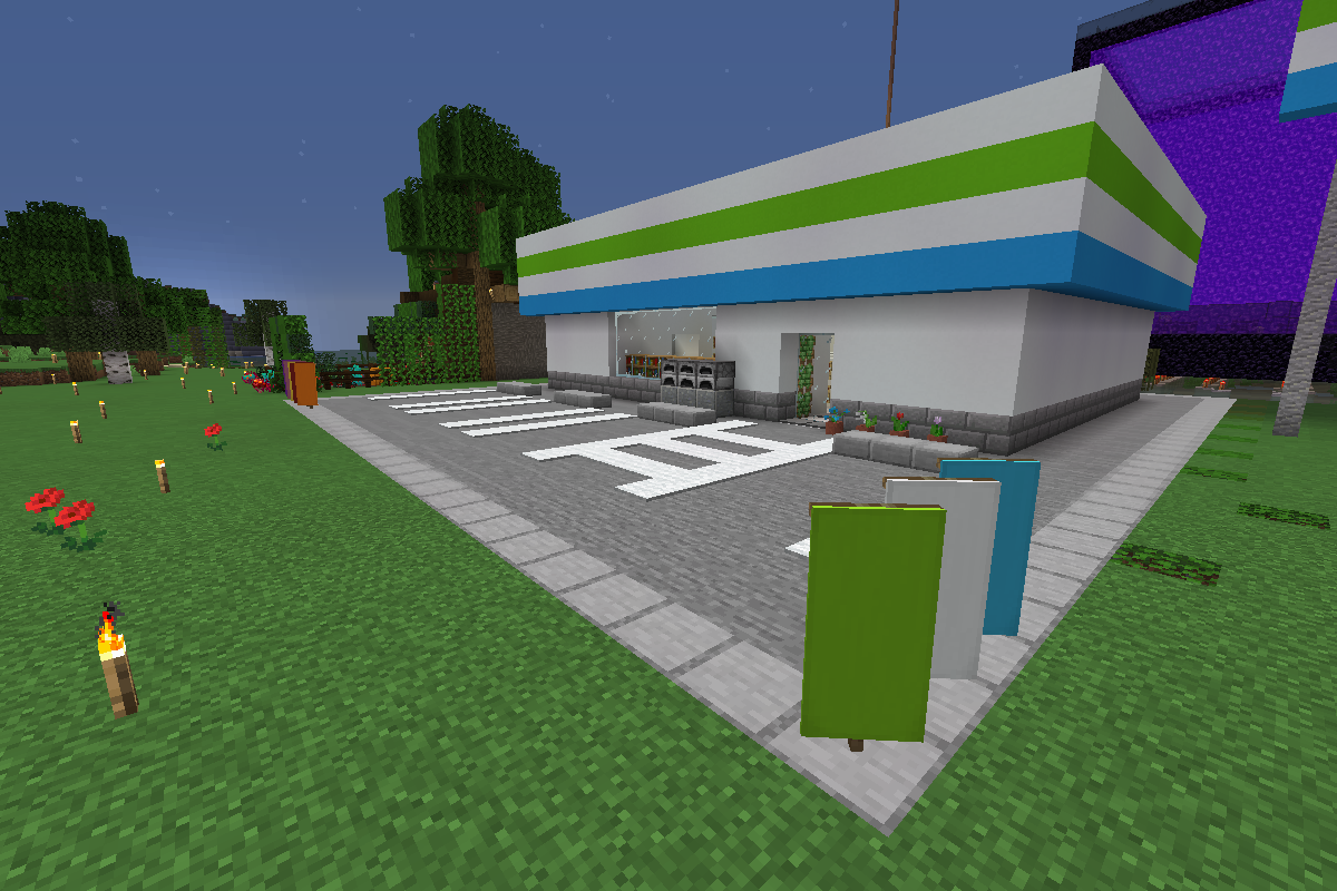 今さらマイクラ コンビニをつくる その4 内装と看板 今さらマイクラ コンビニをつくる その4 内装と看板