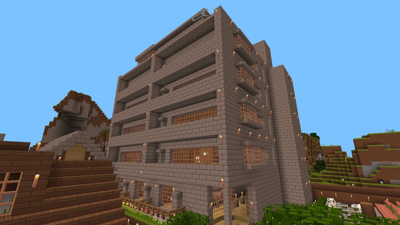 建物 マンション 全体図と通路 Minecraftpeサバイバルにっき 仮