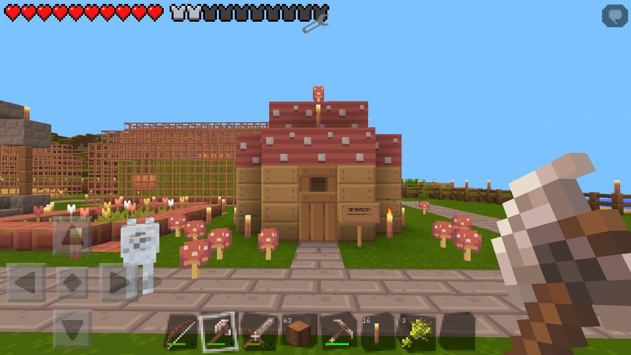 建物 井戸と花壇とキノコ栽培場 Minecraftpeサバイバルにっき 仮