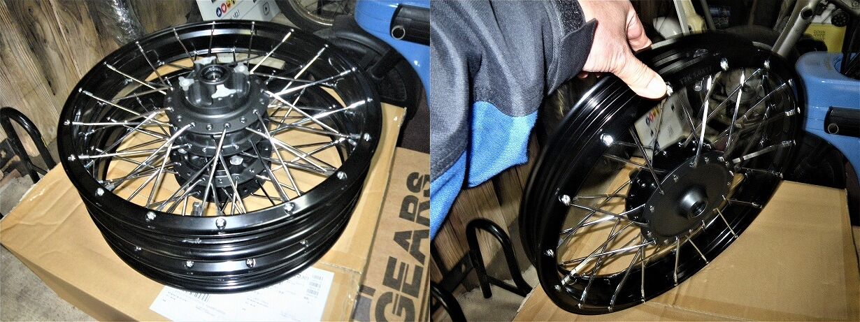 CT125ハンターカブホイール前後 チューブレス化加工