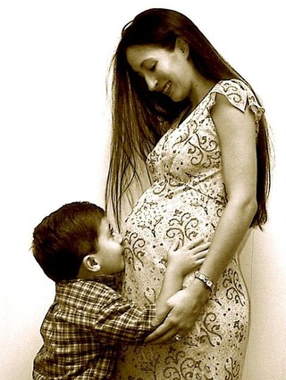 pregnant-woman-with-son