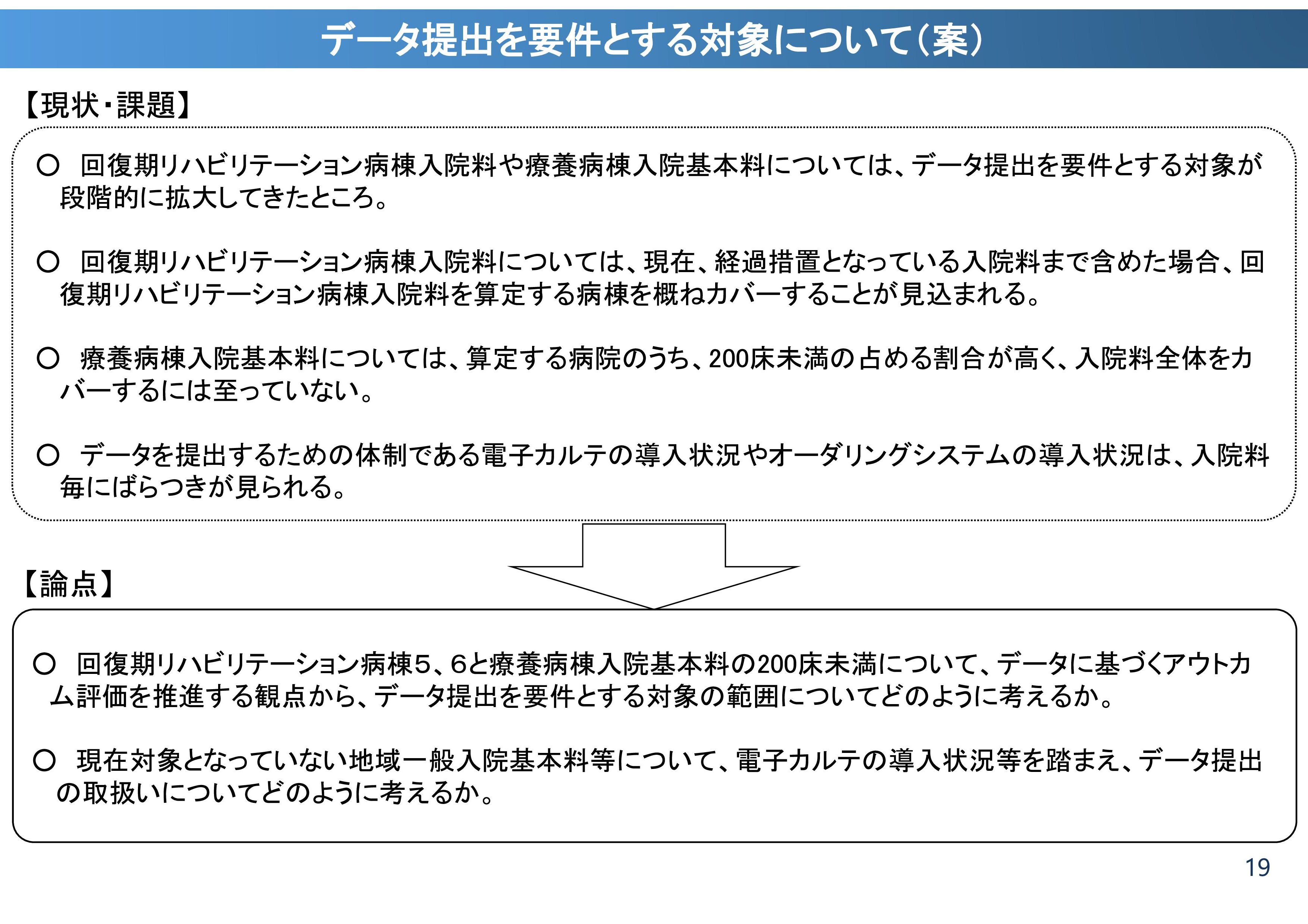 13日中医協総会 提出データ評価加算論点提起は 何を医療機関に求めているのか Mediwel Log メディウェルログ