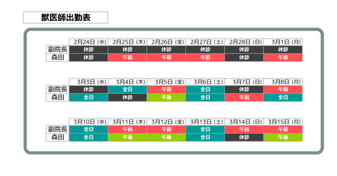 獣医師出勤表2-3月-1