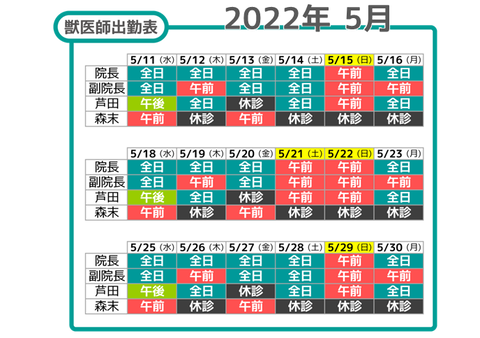 獣医師出勤表WEB用５月