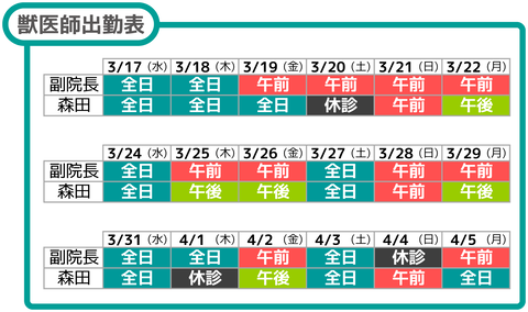 獣医師出勤表3-4月変形b2