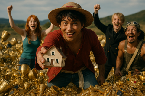 宝探しする麦わら一味そして宝のマイホームを手に入れる