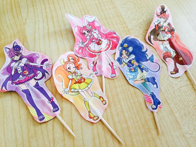 プリキュア折り紙でピック作り 4児まま Megu の育児日記 プリキュア折り紙でピック作り 4児まま Megu の育児日記