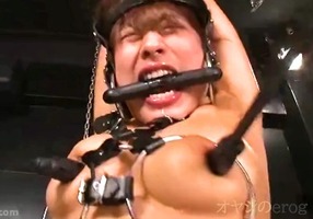 拘束媚薬アクメ、桜ちなみ!拷問職人がボールギャグで爆乳乳首責め・・・