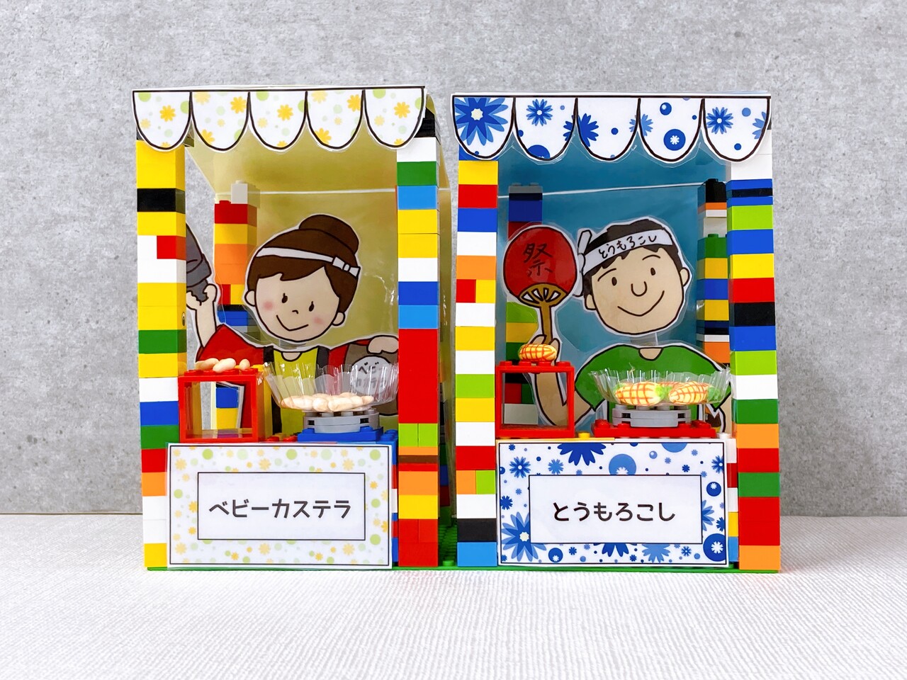 秋装飾 屋台ディスプレイ完成 花火と屋台をお楽しみください ワクワク販促探検ブログ