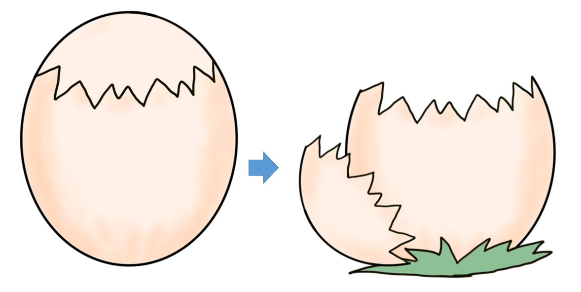 イースター装飾 たまごから誕生したひよこのイラストを描きました ワクワク販促探検ブログ