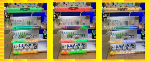 光る！ディスプレイラック◆目立ちます！商品陳列棚◆特注品◆展示会目玉商品販売促進 光る！ディスプレイラック◇目立ちます！商品陳列棚◇特注品◇展示会