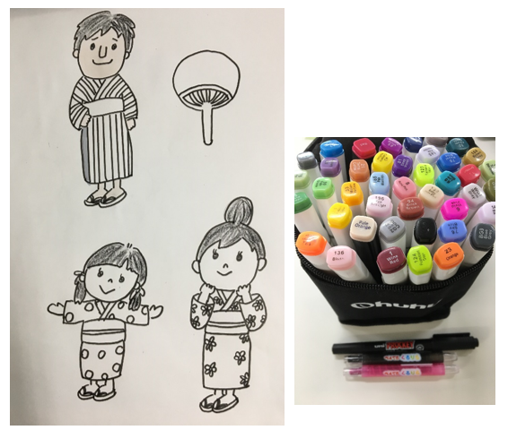 打ち上げ花火を見上げる家族のイラスト作り 動画掲載しました ワクワク販促探検ブログ