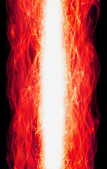 赤いオーラでできた火柱
