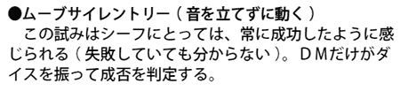 シーフの能力（ムーブサイレントリー）