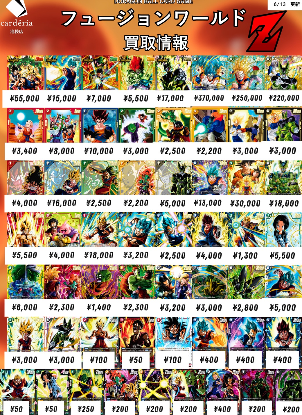 ドラゴンボールフュージョンワールド CROSS FORCE 発売2日目のメルカリ