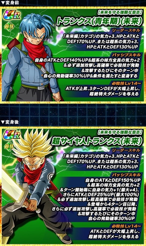 ドッカンバトル 極限Z覚醒『トランクス(青年期)(未来)／ザマス