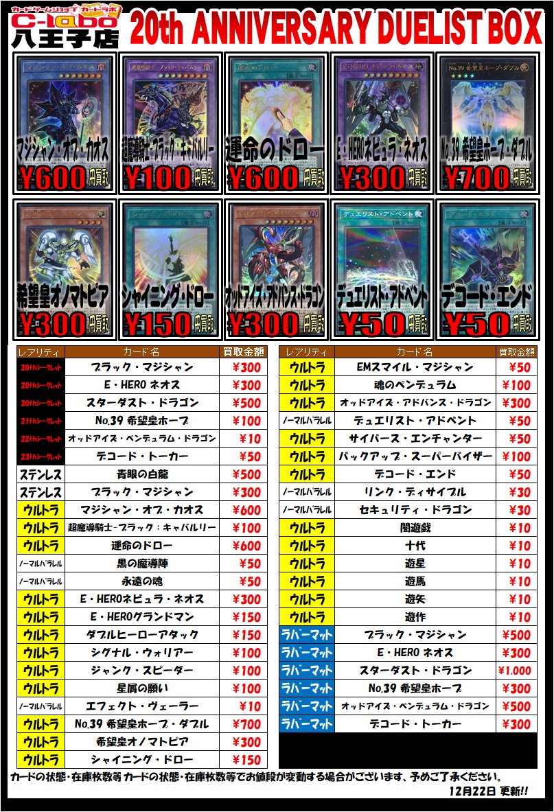 遊戯王 20th ANNIVERSARY DUELIST BOX『20thシークレット/ウルトラ