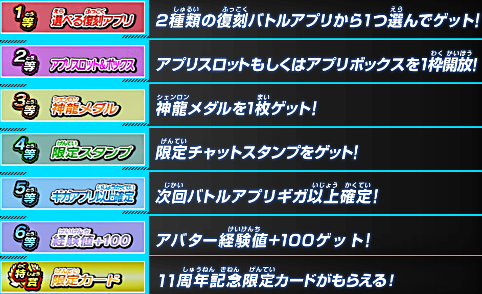 Sdbh 11周年ビッグバンスクラッチ 明鏡止水アプリ 全王様からのご褒美アプリ やチャットスタンプ 限定カードがもらえる 11月11日より開催 遊戯王 ドラゴンボール通販予約情報局