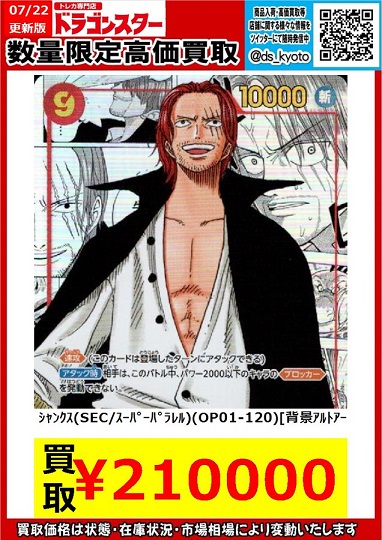 ONE PIECEカードゲーム ROMANCE DAWN 現在のメルカリ・買取相場 (前回